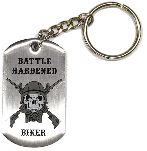 Battle-Hardened Biker Metal Keychain