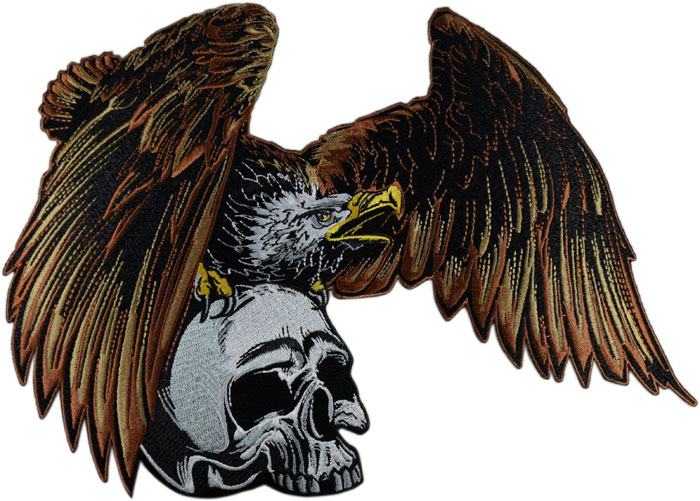 Stock Biker Patch - Eagle With Skull Back Patch