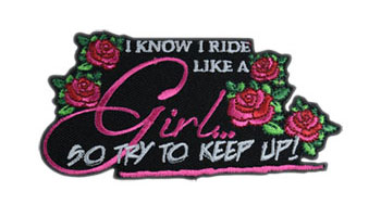 Stock Biker Patch - I Know I Ride Like a Girl