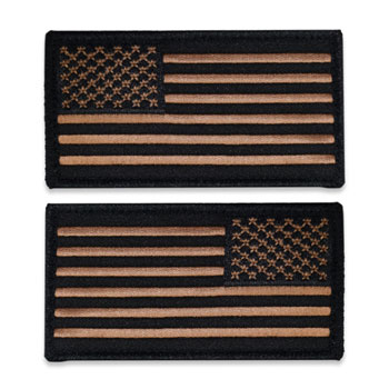 Tactical US Flag Patch (Full Length) - Dark Tan