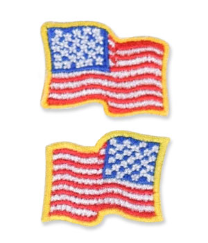 US Flag Patch - 1 x .875, Waving Gold, Small