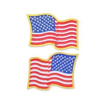 US Flag Patch - 3.5 x 2.25, Waving Gold, Standard Shoulder Size