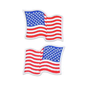 US Flag Patch - 3.5 x 2.25, Waving White, Standard Shoulder Size
