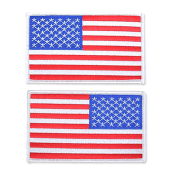 US Flag Patch - 5 x 3, White, Large