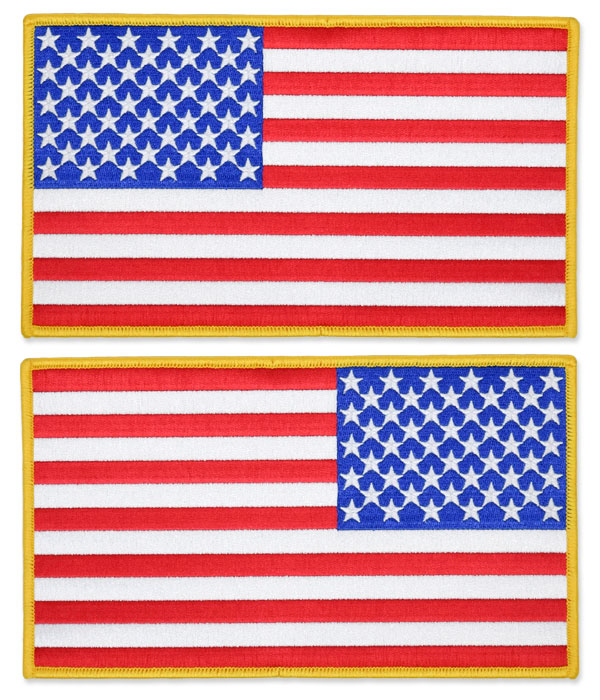 US Flag Patch - 8.5 x 5, Gold, XL Jumbo