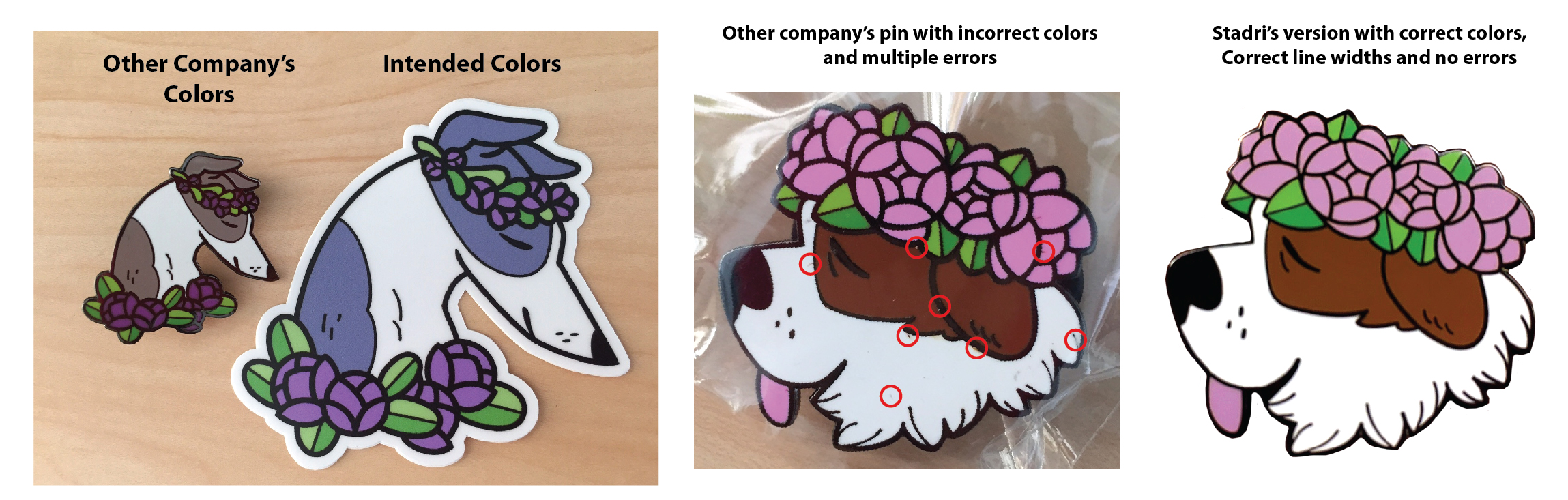 Dog pins comparison