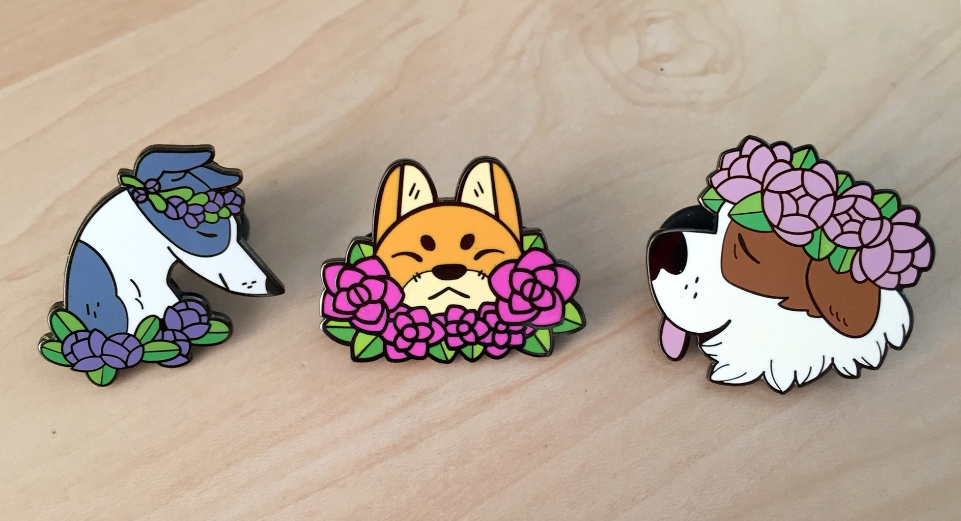 Nina Boyce Hard Enamel Dog pins