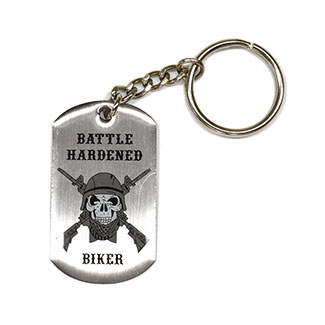 Battle-Hardened Biker Metal Keychain