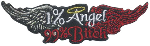 Stock Biker Patch - 1% Angel, 99% Bitch
