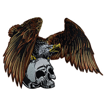 Stock Biker Patch - Eagle With Skull Back Patch