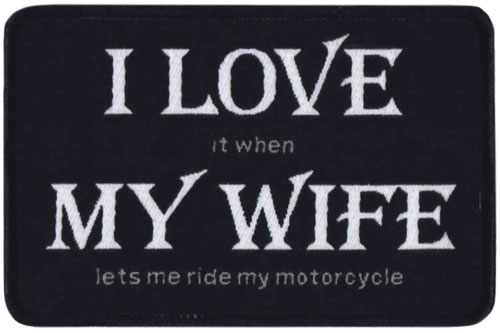 Stock Biker Patch - I Love My Wife