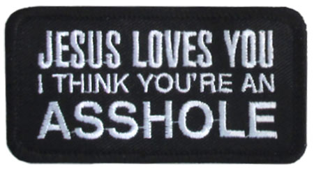 Stock Biker Patch - Jesus Loves You