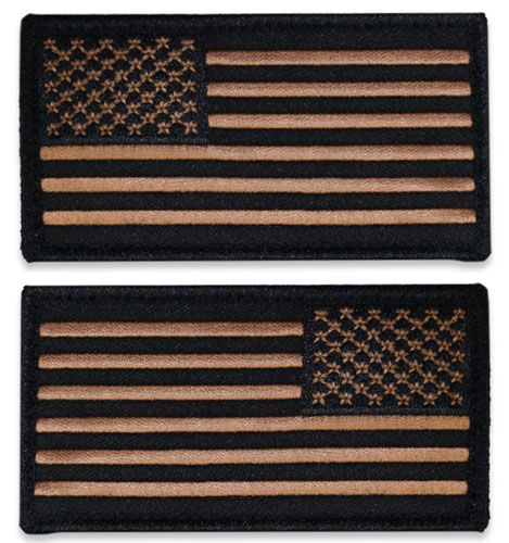 Tactical US Flag Patch (Full Length) - Dark Tan