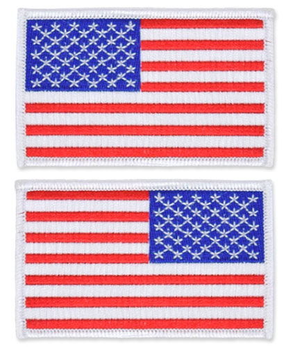 American flag patch USA flag patch white edge US flag shoulder patch 3 5/8  wide