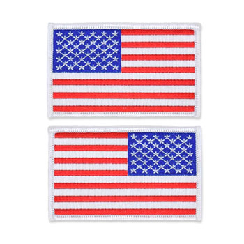 US Flag Patch - 3.5 x 2.125, White, Standard Shoulder Size