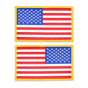US Flag Patch - 5 x 3, Gold, Large