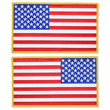 US Flag Patch - 8.5 x 5, Gold, XL Jumbo