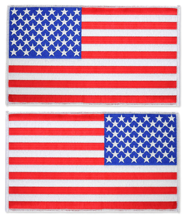 US Flag Patch  - 8.5 x 5, White, XL Jumbo