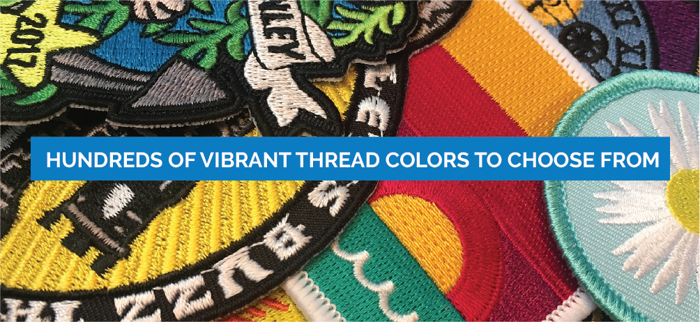 Hundreds of vibrant thread colors