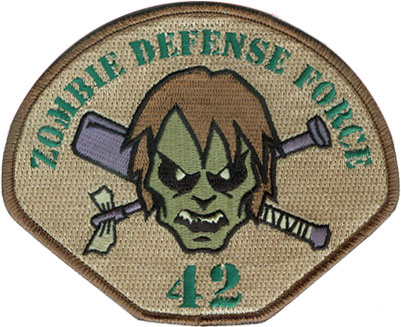FIGHT TO DEAD FEAR TO LIVING EMROIDERED 2 TWO ZOMBIE PATCH 