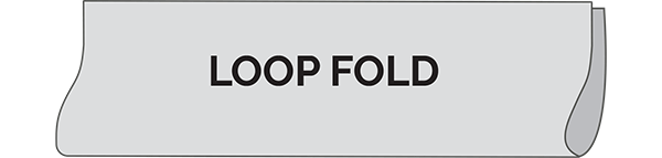 Loop fold woven label