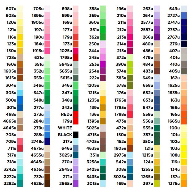 Enamel Pin Color Chart